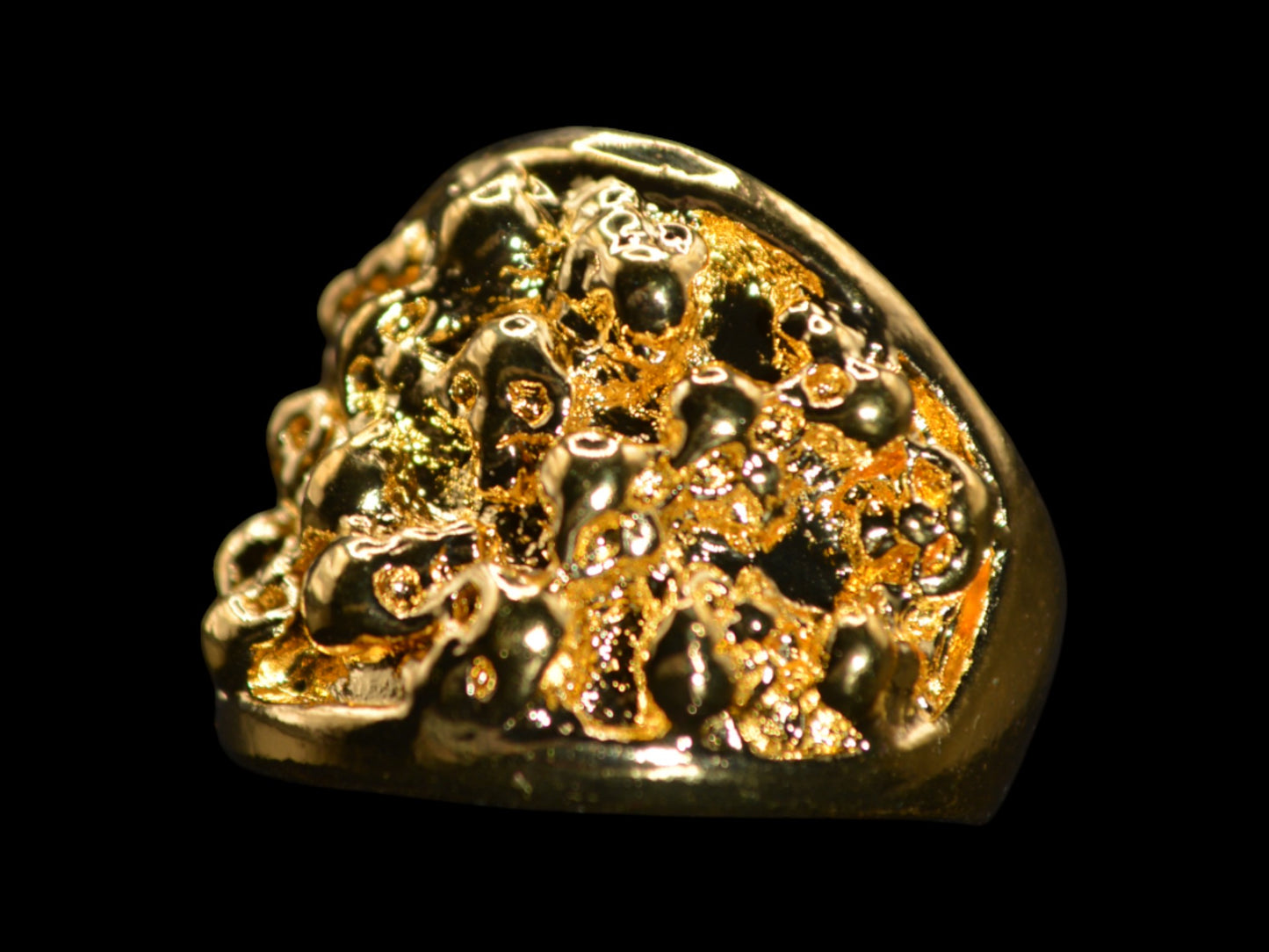 Black Bubbles - Gold Ring