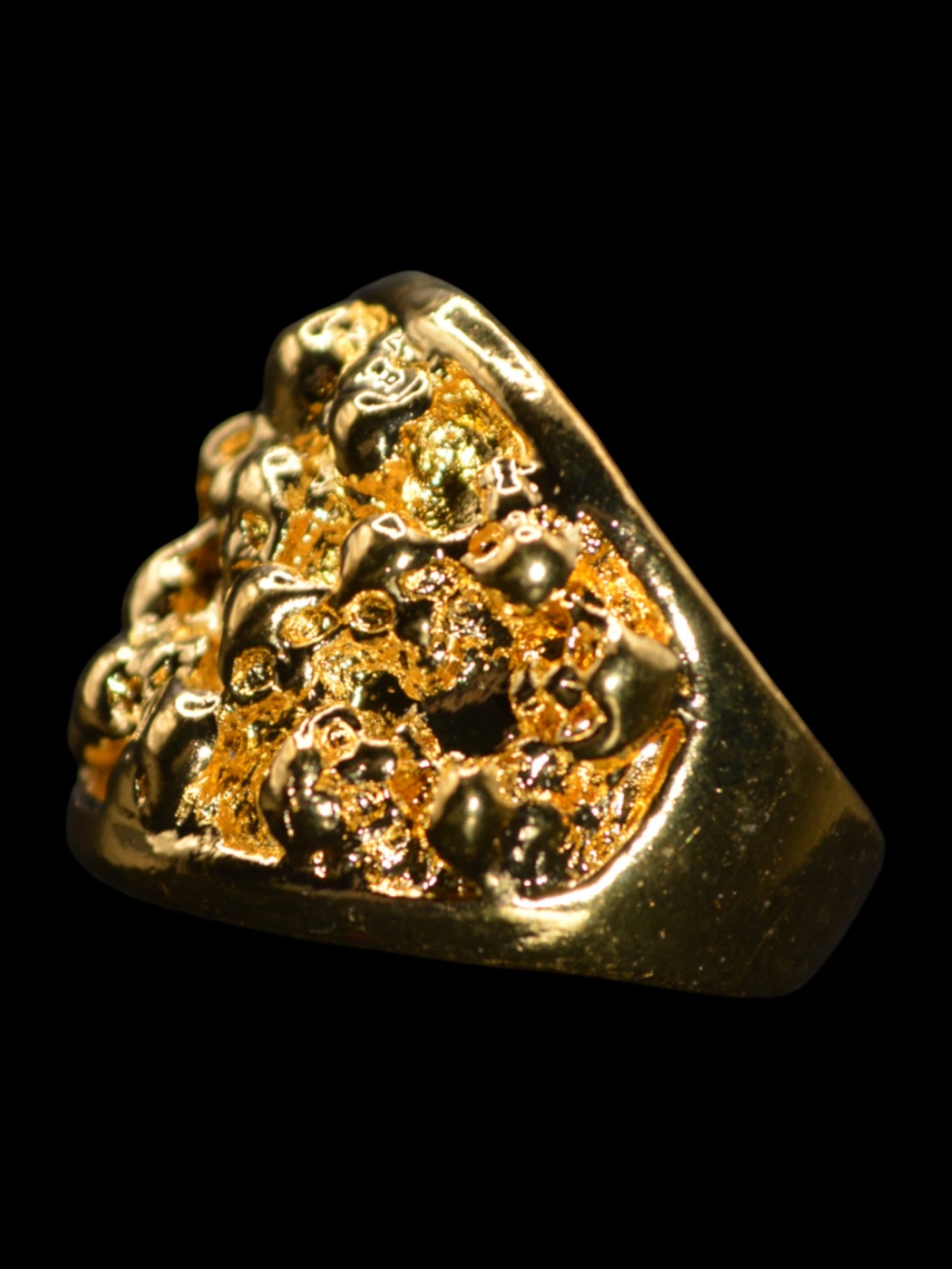 Black Bubbles - Gold Ring