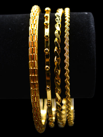 Golden Spirals Four Bracelets