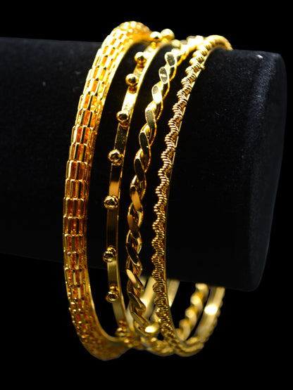 Golden Spirals Four Bracelets