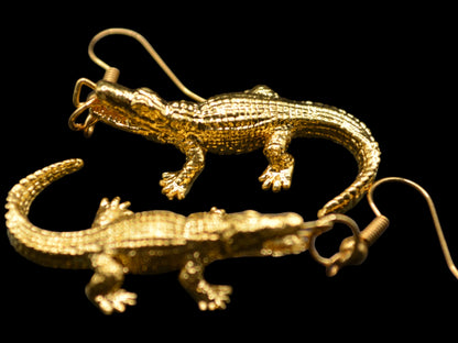 Alligator Earrings - Golden Prey