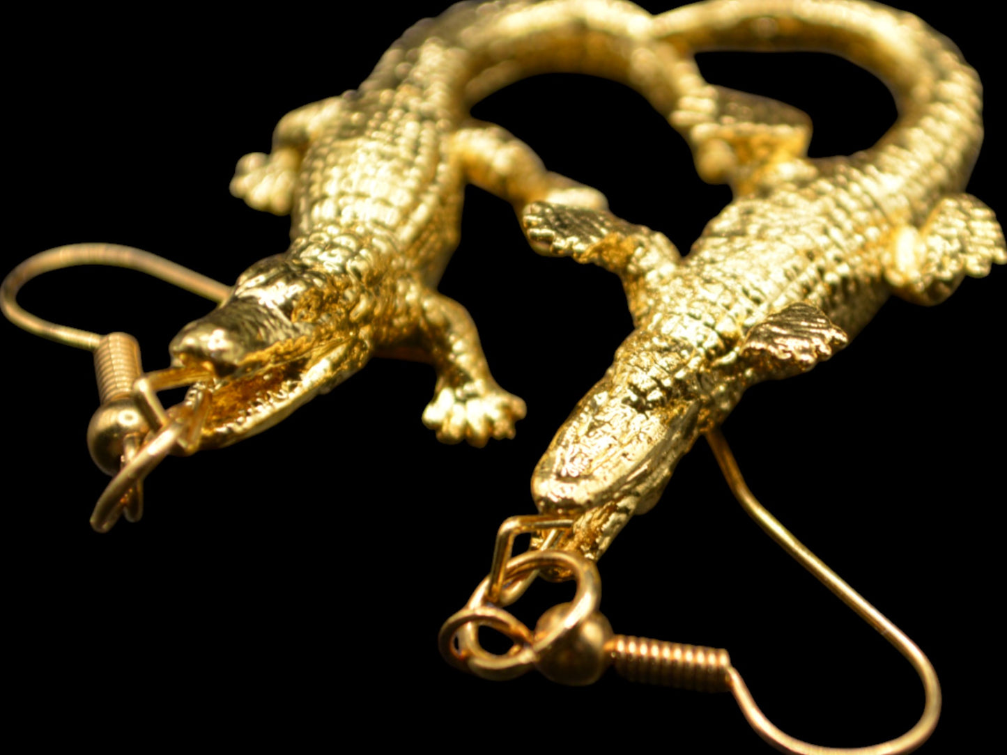 Alligator Earrings - Golden Prey