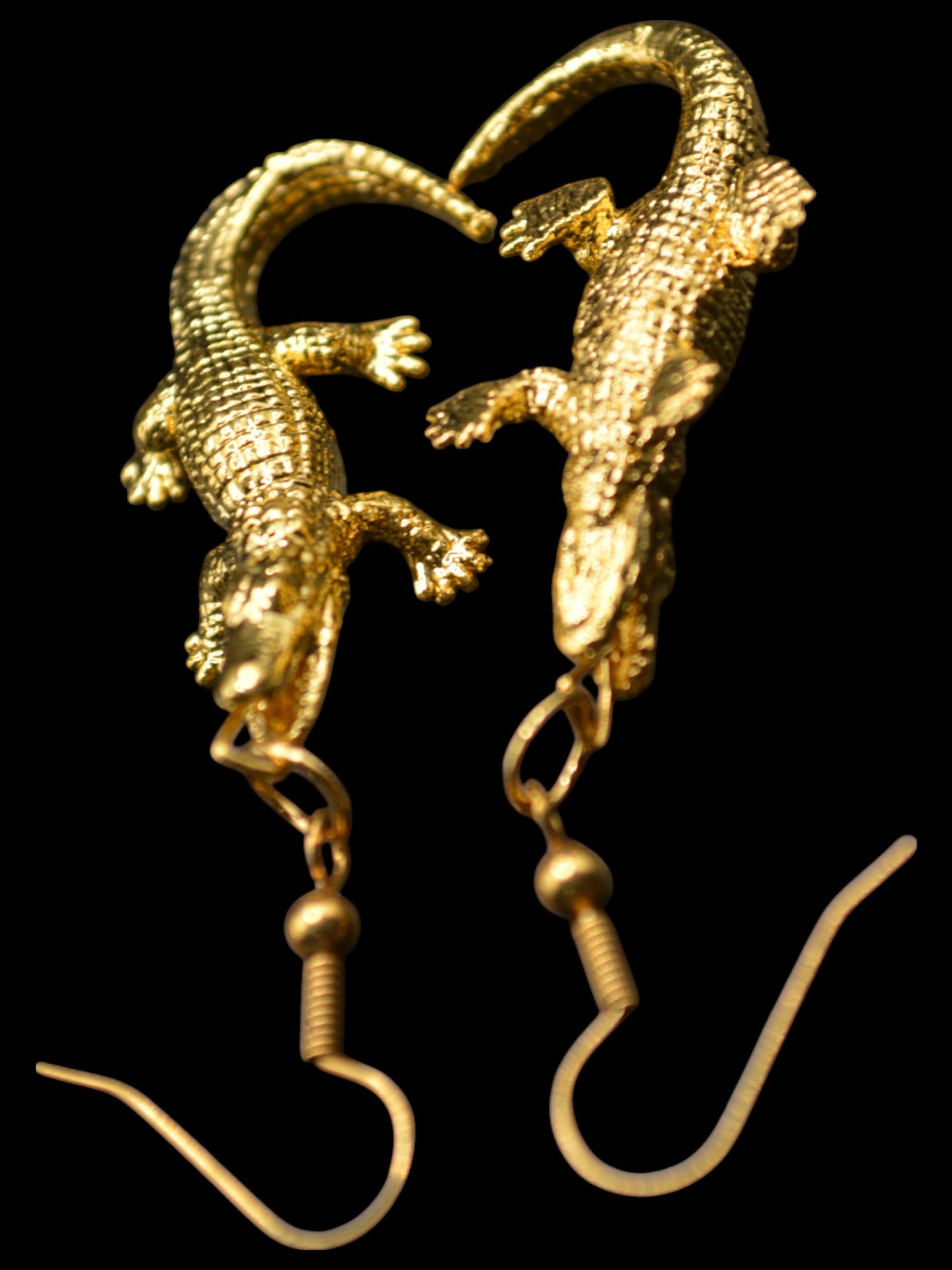 Alligator Earrings - Golden Prey