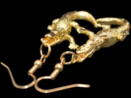 Alligator Earrings - Golden Prey