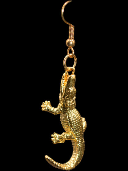 Alligator Earrings - Golden Prey