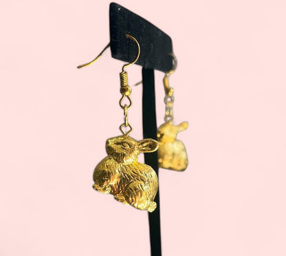 Golden Bunny Earrings