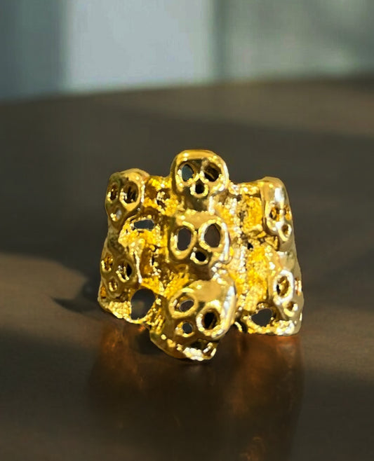 Multiple Faces Gold Ring