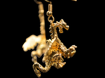 Dragon Fury - Earrings : Gold in Fire