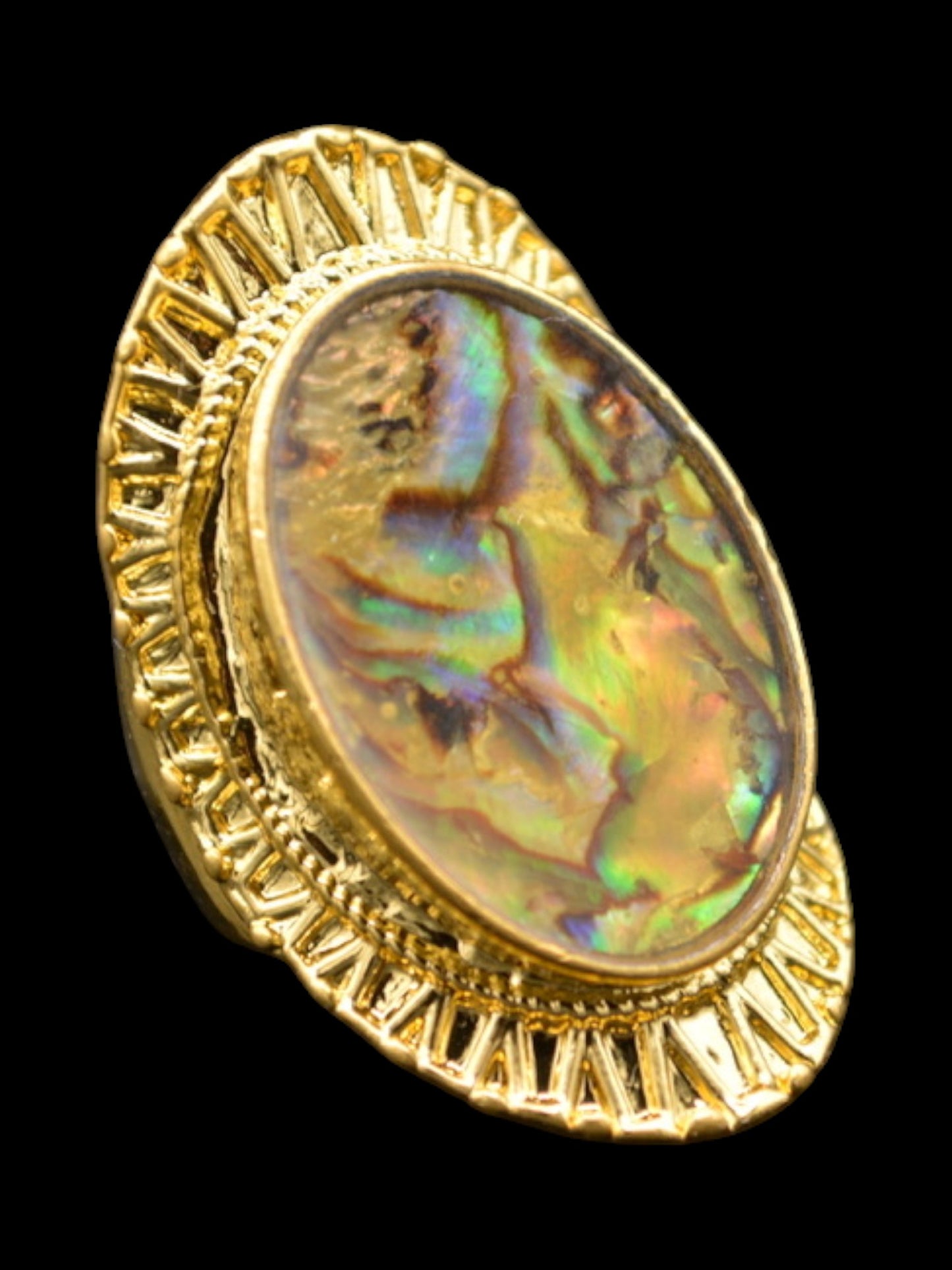 Iridescent Stone Gold Ring