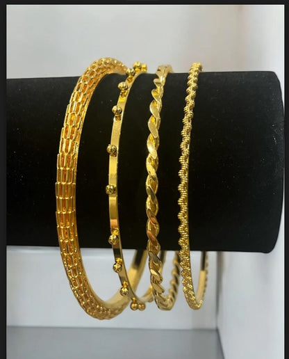 Golden Spirals Four Bracelets