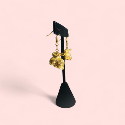 Golden Bunny Earrings
