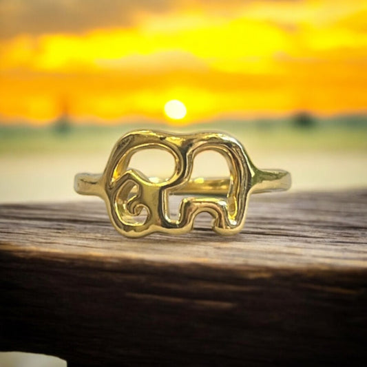 Elephant Sunshine Gold Ring