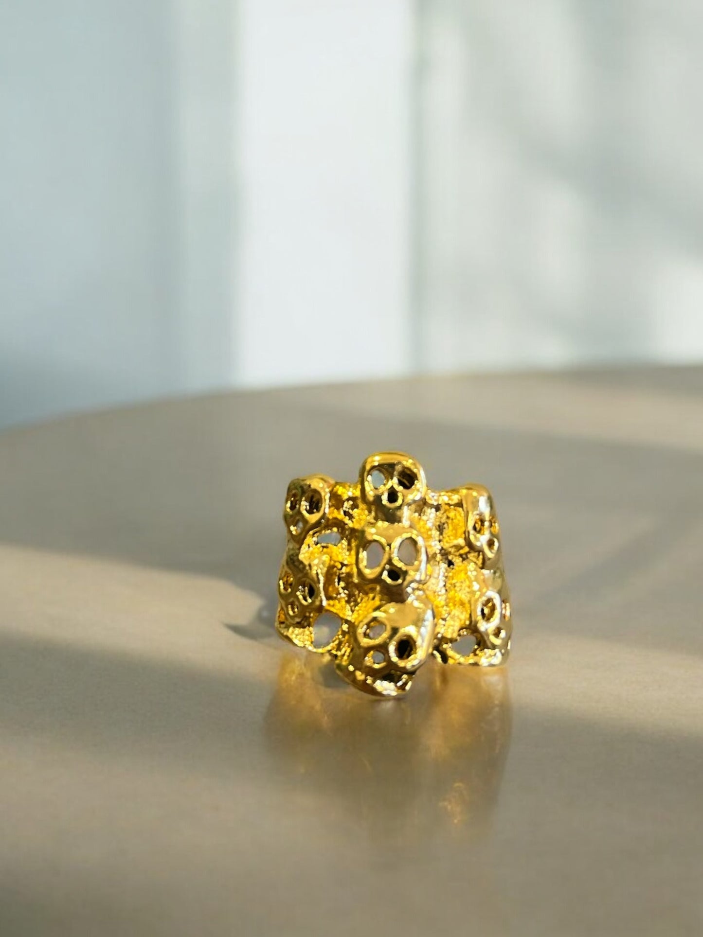 Multiple Faces Gold Ring
